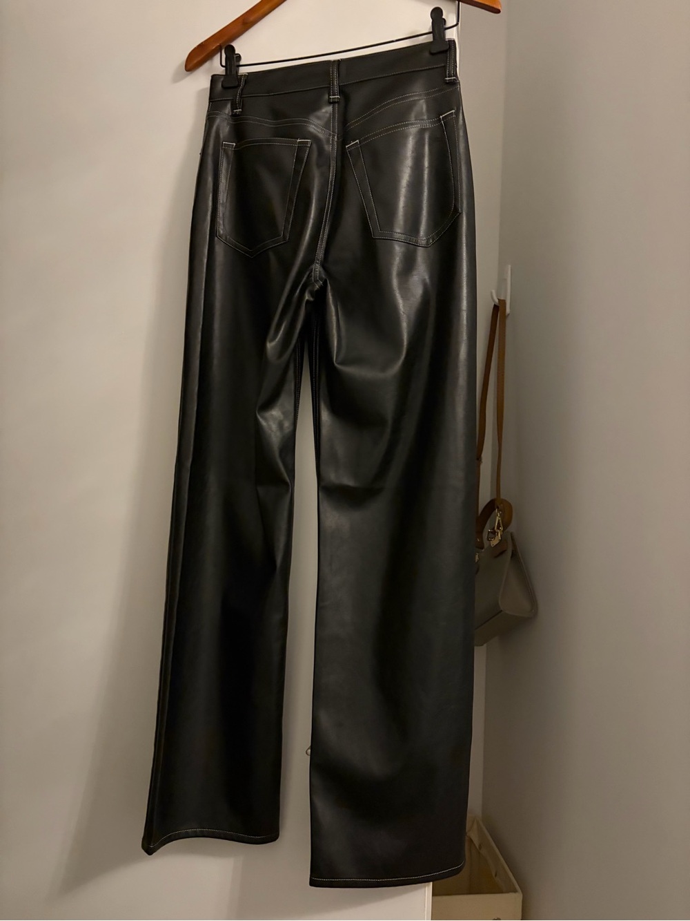 rag & bone Shea Faux Leather Straight Pant in Black - Picture 5 of 6